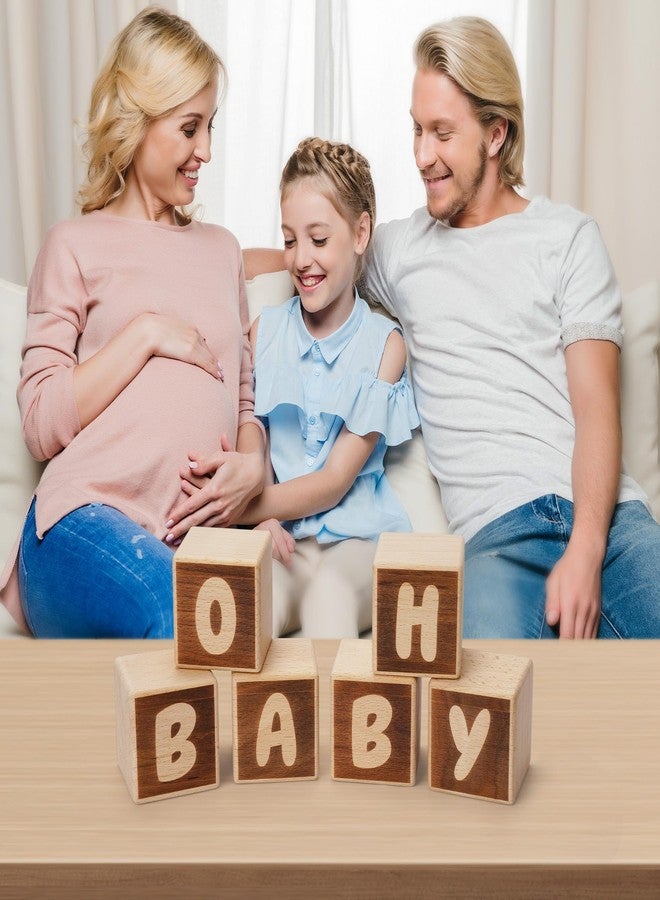 JTRF OH Baby Wooden Blocks for Baby Shower Party Table Centerpiece Decoration, Gender Reveal Letters Guestbook Keepsake - Small 2.0" Blocks - Image 4